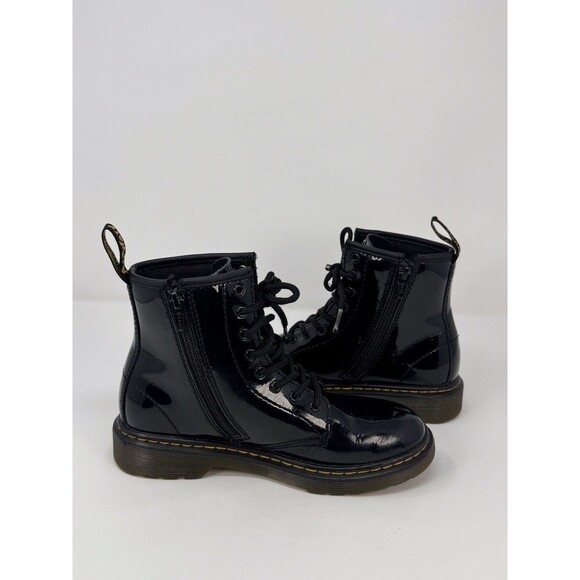Dr Martens 1460 Juniors Combat Boots Black Patent Leather Lace Up Booties US 3 - Picture 6 of 9